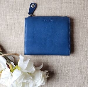 Vintage Coach Leather Compact Continental Wallet ( Blue )